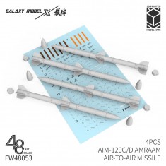 1/48 AIM-120C/D AMRAAM Air-to-air Missile (4pcs, 3D Printed)