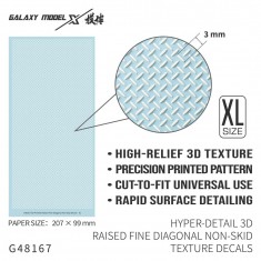 3D Raised Fine Diagonal Non-skid Texture Decals - Size XL