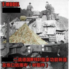 1/35 WWII German Zeltbahn M1931 Shelter Quarter & Barrel Canvas Cover (resin)