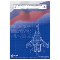 1/48 Sukhoi Su-34 Colour Separation Die-cut Flexible Mask for Kitty Hawk kits