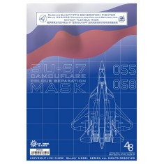 1/48 Russian Su-57 Fifth-Generation Fighter Blue 055 058 Camouflage Mask for Zvezda #1