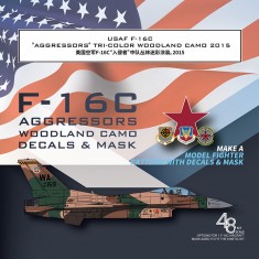 1/48 USAF F-16C Aggressors Tri-Colour Woodland Camo Mask for Kinetic #K48102 Kit
