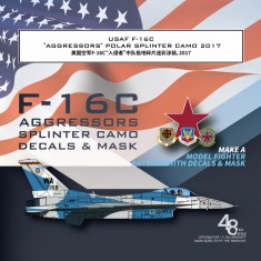 1/48 USAF F-16C Aggressors Polar Splinter Camo Mask for Tamiya #61106 Kit