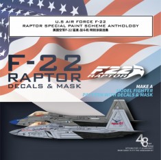 1/48 F-22 Raptor Special Paint Scheme Mask n Decals for Hasegawa 52293 07245 07467