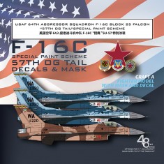 1/48 USAF 64th Aggressor Squadron F-16C Block 25 Falcon 57th OG Tail for Tamiya #1