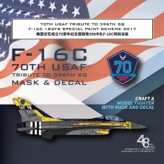 1/48 182FS F-16C 70th USAF Tribute To 396th SQ Mask n Decals for Kinetic