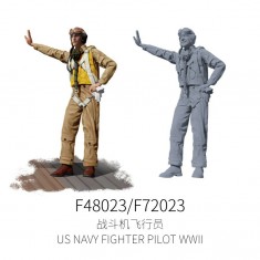 1/48 WWII US Navy Fighter Pilot Statue for Carrier-Based Aircraft Dioramas #7
