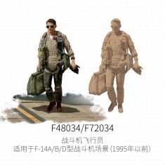 1/48 Fighter Pilot Figure for F-14A/B/D Aircraft Dioramas Before 1995 #8