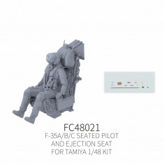 1/48 F-35A/B/C Seated Pilot and Ejection Seat for Tamiya Kit #1
