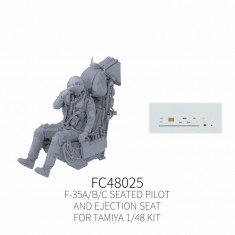 1/48 F-35A/B/C Seated Pilot and Ejection Seat for Tamiya Kit #5