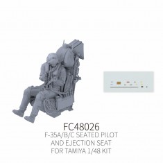 1/48 F-35A/B/C Seated Pilot and Ejection Seat for Tamiya Kit #6