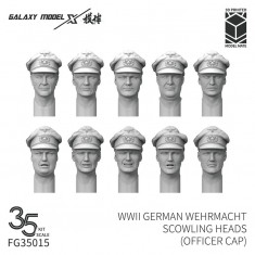 1/35 WWII German Wehrmacht Scowling Heads w/Officer Cap