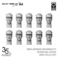 1/35 WWII German Wehrmacht Scowling Heads w/M43 Field Cap