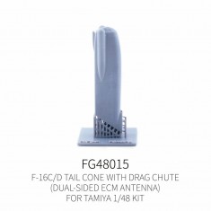 1/48 F-16C/D Tail Cone with Drag Chute Dual-Sided ECM Antenna for Tamiya Kit