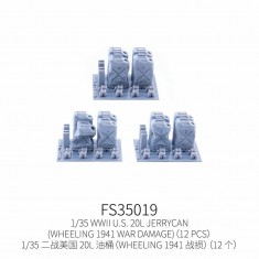 1/35 WWII US 20L Jerrycan Wheeling 1941 War Damage (12pcs)