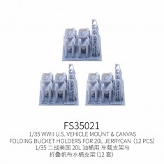 1/35 WWII US Vehicle Mount n Canvas Folding Bucket Holders for 20L Jerrycan