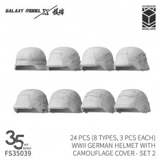 1/35 WWII German Helmet with Camouflage Cover Set #2