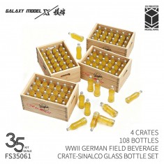 1/35 WWII German Field Beverage Crate - Sinalco Glass Bottle Set (4 Crates, 108 Bottles)