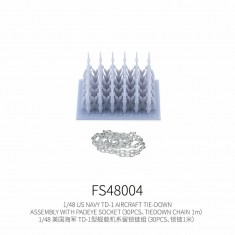 1/48 US Navy TD-1 Aircraft Tie-Down Assembly with Padeye Socket (30pcs)