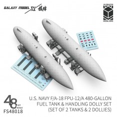 1/48 USN F/A-18 FPU-12/A Fuel Tank n Handling Dolly Set (2 Tanks, 2 Dollies)