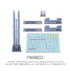 1/48 AGM-88A HARM Missiles with LAU-118B and Su-27 Adapter (2pcs)