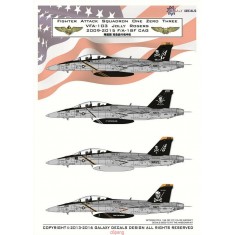 Decals for 1/48 Boeing F/A-18F Super Hornet VFA-103 Jolly Rogers