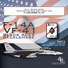 1/48 VF-41 Black Aces Over Battlefield 2001-2002 CAG Decals for Tamiya Kit