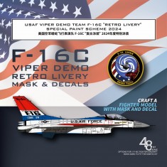 1/48 USAF Viper Demo F-16C Retro Livery 2024 for Kinetic #K48102 Kit