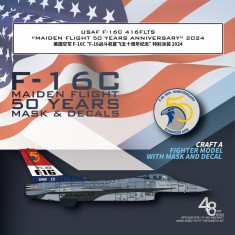 1/48 USAF F-16C 416FLTS Maiden Flight 50th Anniversary for Kinetic #K48102 Kit
