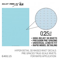1/48 0.25mm Hyper-Detail 3D Raised Rivet Decals