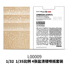 1/32-1/35 Airbrush Stencil Weathering Pattern (4 Sheets)