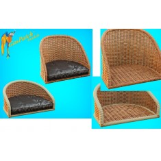 1/72 British Wicker Seat Full Back - 1x Short & 1x Tall, No Leather Pad