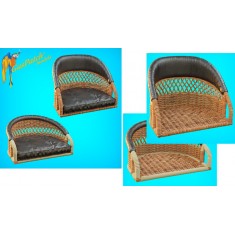 1/32 British Wicker Perforated Back - 1x Short w/Small Leather Pad & 1x Tall w/Big Pad