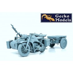 1/16 German KS750 Motorcycle with Sidecar and IF8 Infantry Cart