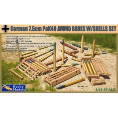 1/16 German 7.5cm Pak40 Ammo Boxes with Shells Set