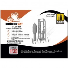 1/35 28cm Nebelwerfer Rockets and Steel Transport Containers (6pcs)