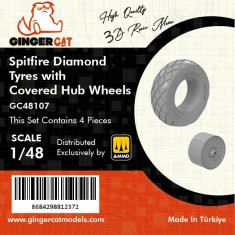 1/48 Spitfire Diamond Tread Tyres with Covered Hub Wheels for Eduard/ICM/Tamiya/Airfix