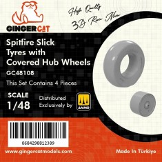1/48 Spitfire Slick Tyres with Covered Hub Wheels