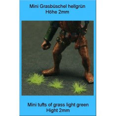 Mini Grass Tufts - Light Green (100 tufts, height: 2mm) for small scales