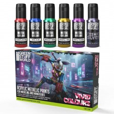 Vivid Metallic Acrylic Miniature Paint Set (6x17ml)