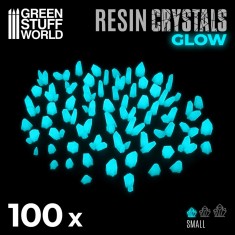 Aqua Turquoise Glow Resin Crystals - Small for Dioramas and Scenery