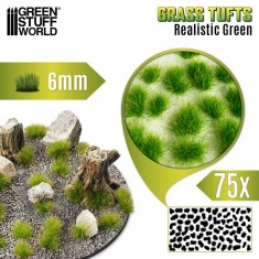 Realistic Green Grass Tufts XXL (Fiber Size: 6mm high, 75pcs)