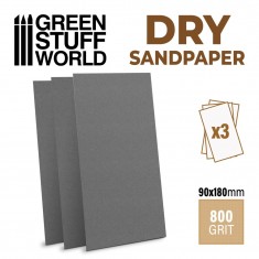 Sandpaper 180x90mm - Dry 800 Grit for Model Making