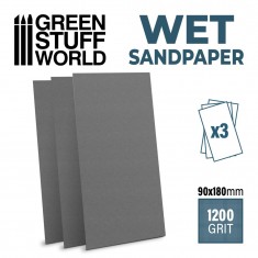 Wet Waterproof Sandpaper 180x90mm - 1200 Grit for Model Making