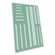 Self-Adhesive Airbrush Masking Stencils - Caution Strips (9.5x14.5cm)