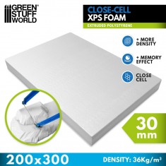Closed-Cell XPS Blue Foam Board for Diorama Terrain (200x300x30mm)