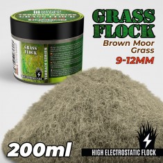 Static Grass Flock 9-12mm - Brown Moor Grass - 200ml