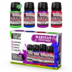Fluorescent Martian Acrylic Texture Paint Set for Alien Diorama Ground (4x30ml)