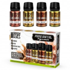 Metallic Pigment Powder Set - Bronze, Gold, Antique Gold and Copper (4x30ml)