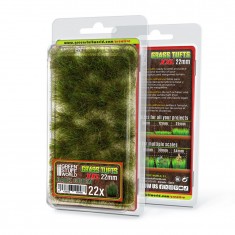 Grass Tufts XXL - 22mm Self-Adhesive - Dark Green for Diorama Scenery (22pcs)